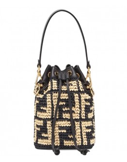 Fendi Mon Tresor Raffia Mini-Bag 8BS010 Black