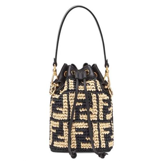 Fendi Mon Tresor Raffia Mini-Bag 8BS010 Black