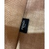 Fendi Medium Embroidered Straw Tote Bag Apricot