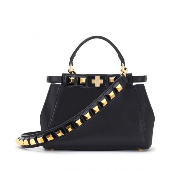Fendi Mini Peekaboo Regular Gold Edition Black
