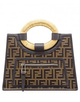 Fendi Runaway small Shopper 8BH353 Coffee