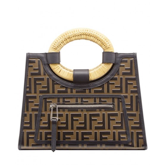 Fendi Runaway small Shopper 8BH353 Coffee