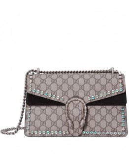 Gucci Dionysus GG Supreme shoulder bag with crystals 400249