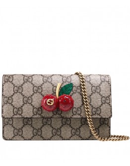 Gucci GG Supreme mini bag with cherries Red