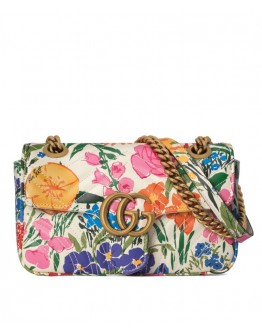 Gucci Online Exclusive Ken Scott Print GG Marmont Mini Shoulder Bag 446744 Pink