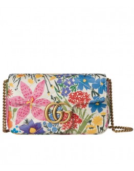 Gucci Online Exclusive Ken Scott Print GG Marmont Super Mini Bag 476433 Pink