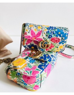 Gucci Online Exclusive Ken Scott Print GG Marmont Super Mini Bag 476433 Pink