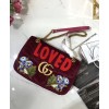 Gucci GG Marmont embroidered velvet bag 443496 Mauve
