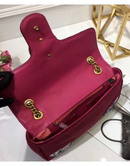 Gucci GG Marmont embroidered velvet bag 443496 Mauve