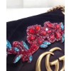 Gucci GG Marmont embroidered velvet mini bag 446744 Black
