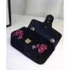 Gucci GG Marmont embroidered velvet mini bag 446744 Black