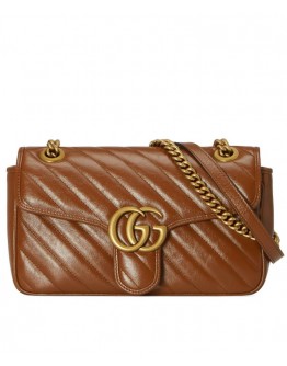 Gucci GG Marmont 26cm Small Matelasse Shoulder Bag 443497 Coffee