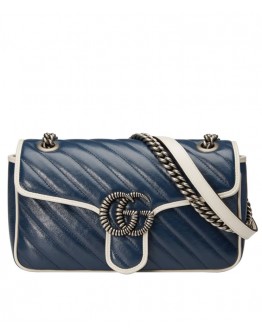 Gucci GG Marmont Small Shoulder Bag 443497 Blue