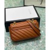 Gucci GG Marmont Mini 22cm  Matelasse Shoulder Bag 446744 Coffee