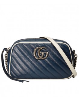 Gucci GG Marmont Matelasse Shoulder Bag 447632 Blue
