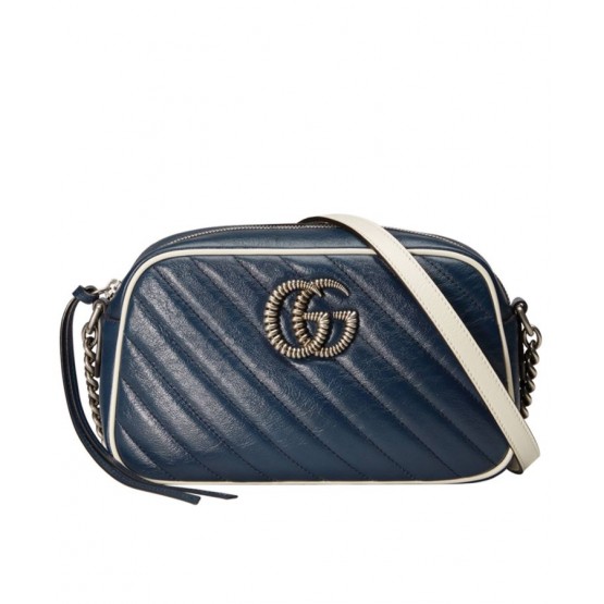 Gucci GG Marmont Matelasse Shoulder Bag 447632 Blue