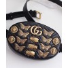 Gucci GG Marmont animal studs leather belt bag 491294 Black
