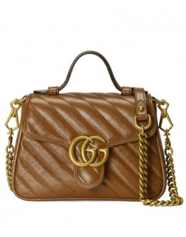 Gucci GG Marmont small top handle bag 583571 Coffee