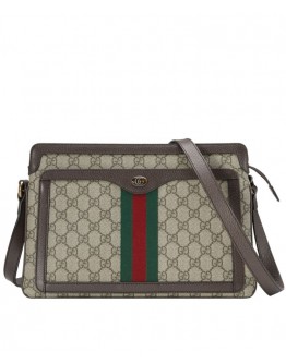 Gucci GG Supreme medium shoulder bag 523354 Dark Coffee