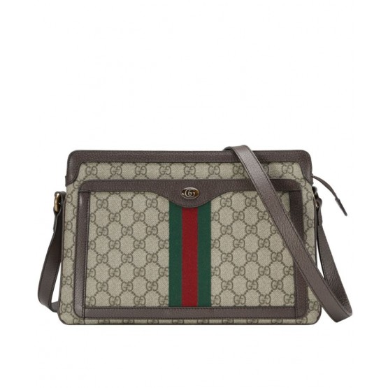 Gucci GG Supreme medium shoulder bag 523354 Dark Coffee