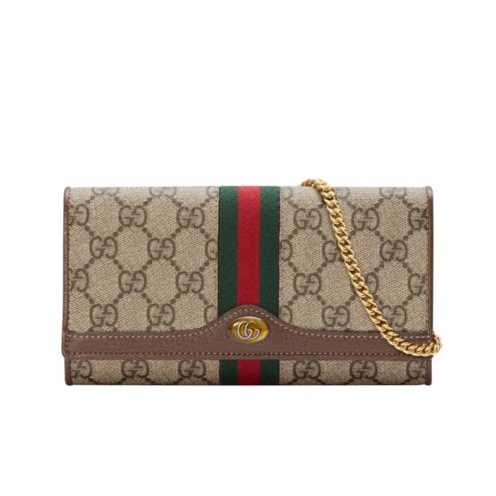 Gucci Ophidia GG chain wallet 546592 Dark Coffee