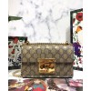 Gucci Padlock Small GG Bees Shoulder Bag 409487 Coffee