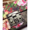 Gucci GG Coated Canvas Supreme Blooms Small Padlock Shoulder Bag 409487 Red