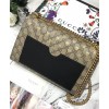 Gucci Medium Padlock GG Supreme Bee Shoulder Bag 409486 Coffee