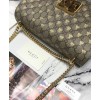 Gucci Medium Padlock GG Supreme Bee Shoulder Bag 409486 Coffee