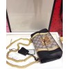 Gucci Padlock GG Supreme and leather shoulder bag 432182 Coffee