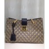 Gucci Padlock GG Supreme Canvas Bees Medium Shoulder Tote Bag 479197 Coffee