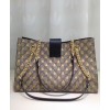 Gucci Padlock GG Supreme Canvas Bees Medium Shoulder Tote Bag 479197 Coffee