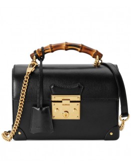 Gucci Padlock Small Bamboo Shoulder Bag 603221 Black