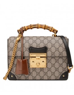 Gucci Padlock GG Small Bamboo Shoulder Bag 603221 Coffee