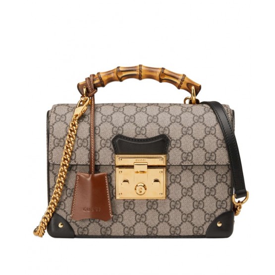 Gucci Padlock GG Small Bamboo Shoulder Bag 603221 Coffee