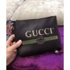 Gucci Print leather small portfolio 495665 Black