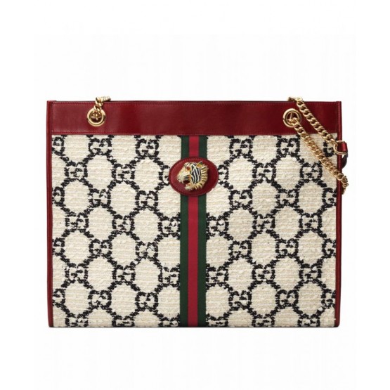 Gucci Rajah GG tweed large tote 537219