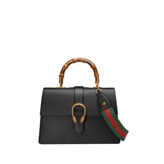 Gucci Women's Dionysus Leather Top Handle Bag 421999 Black