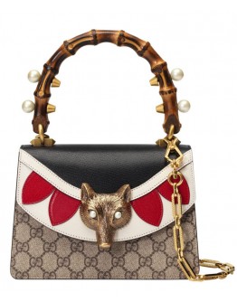 Gucci Broche GG Supreme Mini Bag 446428 Coffee