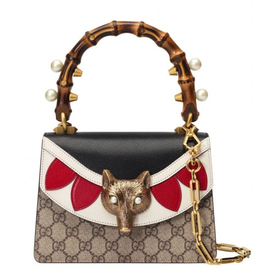 Gucci Broche GG Supreme Mini Bag 446428 Coffee