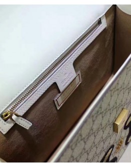 Gucci Broche GG Supreme Top Handle Bag 446432 Coffee