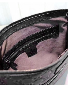 Gucci Signature Leather Messenger 406408 Black