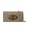 Gucci 1955 Horsebit Wallet With Chain 621892S Coffee