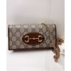 Gucci 1955 Horsebit Wallet With Chain 621892S Coffee