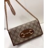 Gucci 1955 Horsebit Wallet With Chain 621892S Coffee