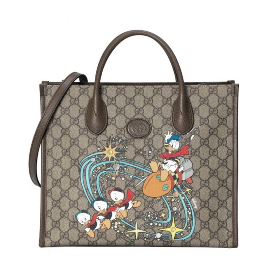 Gucci x Disney Donald Duck tote bag Dark Coffee