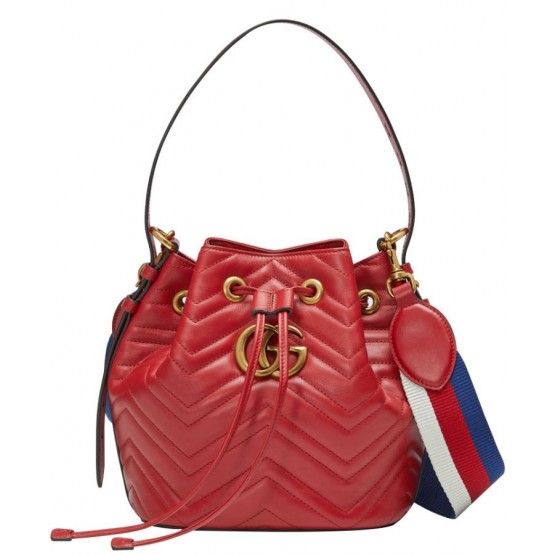 Gucci GG Marmont Quilted Leather Bucket Bag 476674