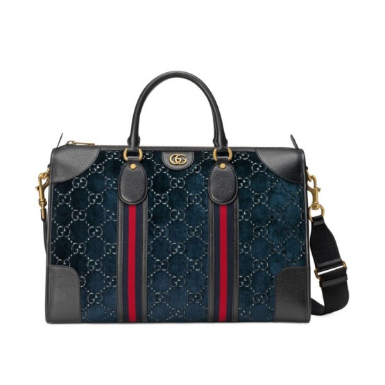 Gucci Medium GG velvet duffle 574966 Black