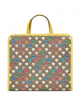 Gucci Children's GG hearts tote bag 605614 Yellow