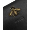 Gucci Bee embroidered zip around wallet 428747 Black